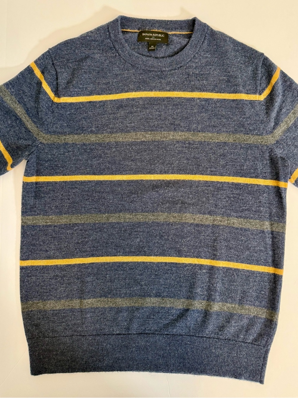 Banana Republic Men’s Blue Striped Crewneck Sweater Slim Fit Medium